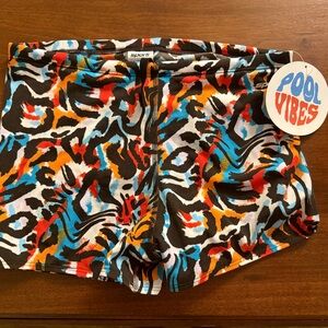Sporti Black Multicolor Swim Trunks - Pool Vibes